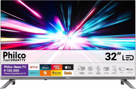 🚨 Smart TV 32" Philco Roku TV Dolby Áudio HDR10 P32CRB