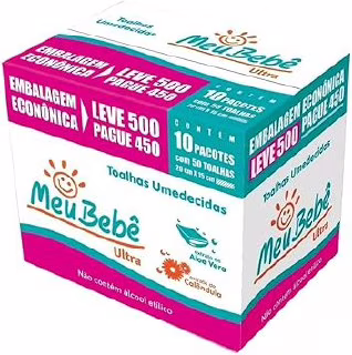 Toalha Umedecida Meu Bebê Ultra 500 Folhas