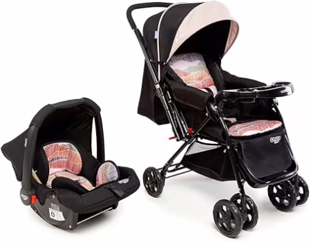 😍 Travel System Reverse Duo, Cosco, Bege Onda (cor lançamento)