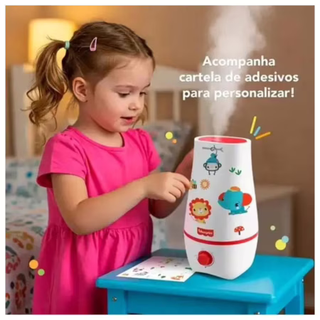 Umidificador de Ar Ultrassônico 2,2L Bivolt Automático Fisher Price - HC055