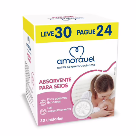 Absorvente Para Seios Amorável 30 Unidades