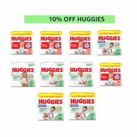 ‼️APROVEITA‼️   10% OFF EM HUGGIES!
