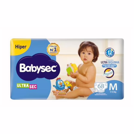Babysec Fraldas Descartáveis Ultrasec Galinha Pintadinha M 68 Unids.
