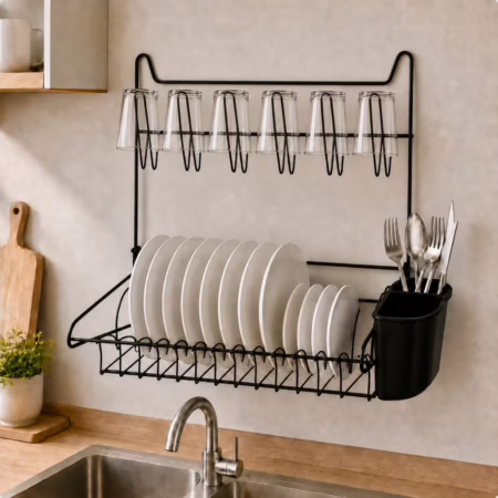🆘BARATOOO 😯😯Escorredor De Louça Dobravel Suspenso Parede Compacto Pratos Copos Talheres Organizador Cozinha Resistente