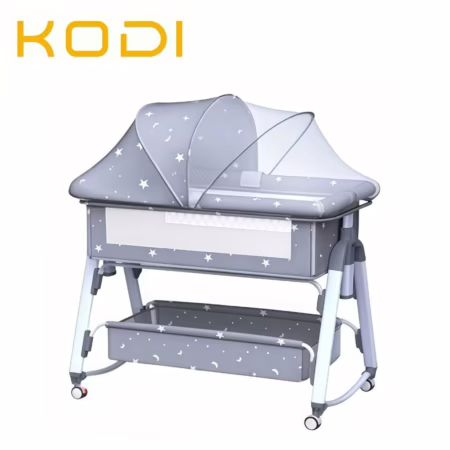 🛍 Berço Portátil Co-bed Cinza com Balanço e Mosquiteiro