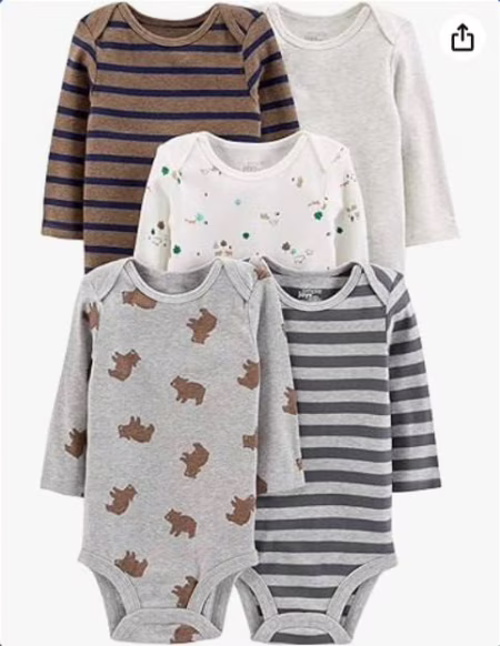 Body Pacote com 5 bodies de manga comprida Simple Joys by Carter'sMeninos tam 0-3m