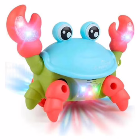 Brinquedo Caranguejo Dançante Siri Fujão com Luz LED e Música - Brinquedo Interativo Infantil