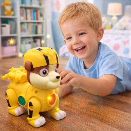 🛍️ Brinquedo Infantil Cachorro Patrulha Rubbie Canina Fujão  Cachorrinho Robô Com Luz e Anda Pilha