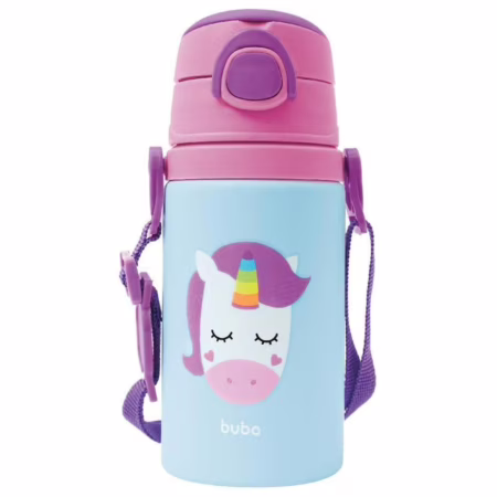 Buba Garrafinha De Aluminio Animal Fun Unicórnio Colorido