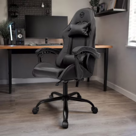 Cadeira de escritório TGT Heron TGT-HR gamer preta com estofado de couro sintético