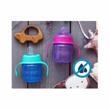 Copo De Transição Philips Avent 200ml 6m+ Azul com Alças • A