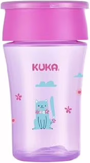 😍 Copo De Treinamento Transição Infantil 360º Tampa Protetora Antivazamento 200ml 6m+ Kuka
