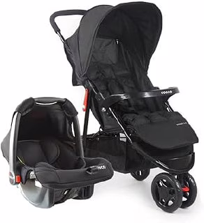 😍 Cosco Kids, Travel System Toffy, Preto Absoluto