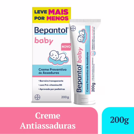 Creme Preventivo de Assaduras Bepantol Baby 200g (Tubo Grandão) • A