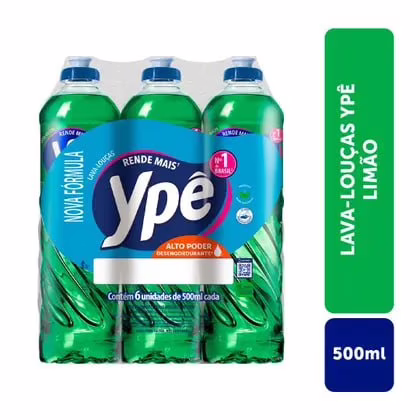 Detergente Ypê Limão 500ml Com 6 Unidades