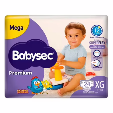 🔥Fralda Babysec Galinha Pintadinha Premium XG com 24 Unidades • A