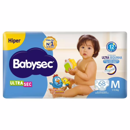 Fralda Babysec Ultrasec Galinha Pintadinha M com 72