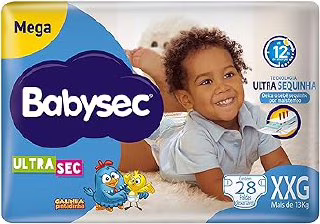➡️ Fralda Babysec Ultrasec Galinha Pintadinha XXG com 28 Unidades