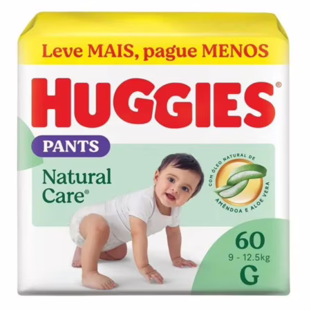 Fralda Huggies Natural Care Tam. G 9 a 12,5kg
