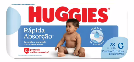 ➡️ Fralda Huggies Tripla Proteção G com 78 Unidades