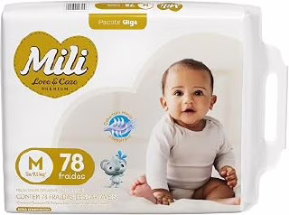 Fralda Mili Love&Care Mega M com 78