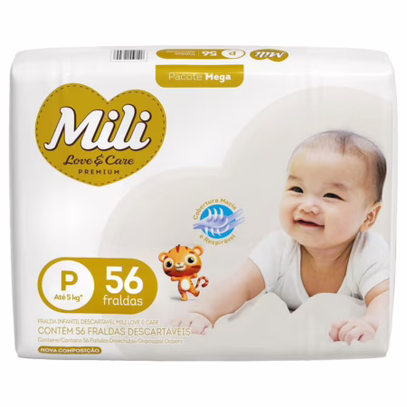 Fralda Mili Love&Care P 56 Unidades
