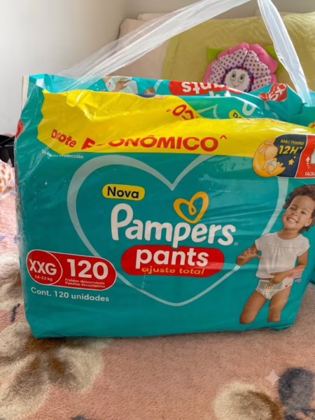 Fralda Pampers Pants Ajuste Total Tamanho XXG, 120 Unidades • A