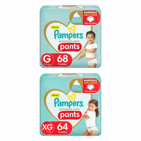 Fralda Pampers Pants Premium Care G e XG