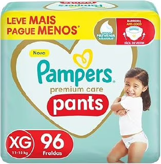 Fralda Pampers Premium Care Pants XG com 96 unidades