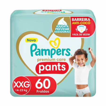 Fralda Pampers Premium Care Pants XXG com 60