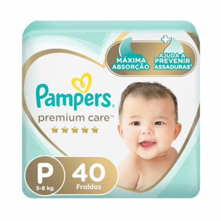 Fralda Pampers Premium Care Tamanho P 40 Unidades