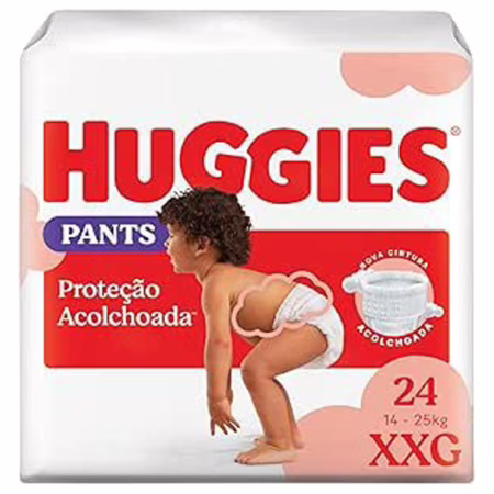 Fralda Pants Huggies Proteção Acolchoada Tamanho XXG 24 unidades