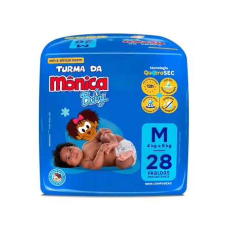 Fralda Turma da Mônica Baby Tam. M 4 a 9kg