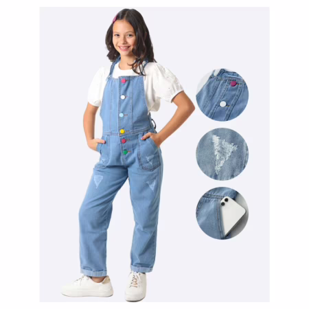Jardineira  Jeans Menina (Tam. 6 ao 16)