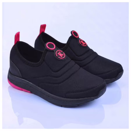 Kidstep Tenis Escolar Infantil Calce Fácil K Feminino Preto com Pink 28 ao 36