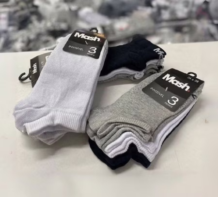 Kit 10 Pares Meia Invisível Soquete Algodão Confortável Mash