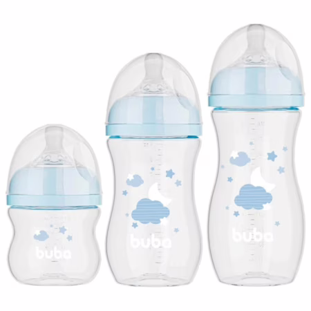 Kit 3 Mamadeiras Easy Flow Nuvem Azul 120/270/330ml