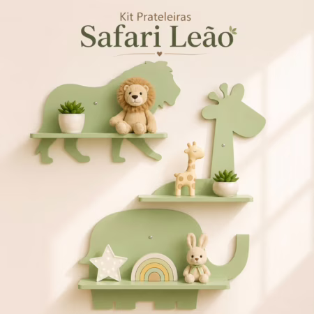 Kit 3 Prateleiras Safari em MDF (Várias cores)