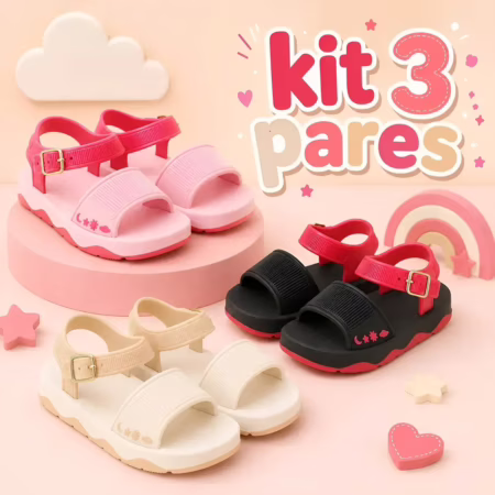 Kit 3 Sandálias Tam. 25 ao 32