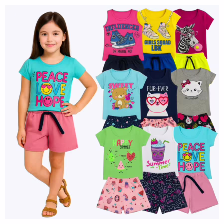 Kit 5 Conjunto Infantil Menina (Tam. 1 ao 8)