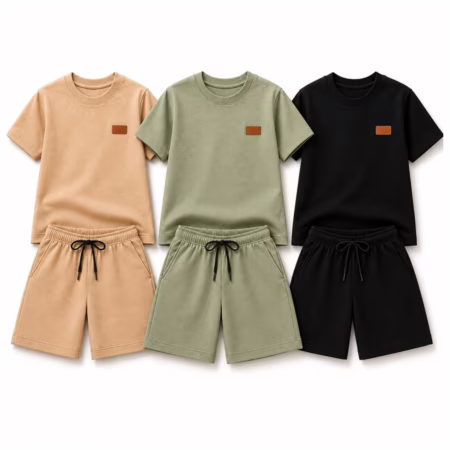 Kit 6 Peças Menino Conjunto Infantil Monocromático Premium Camiseta Shorts Algodão
