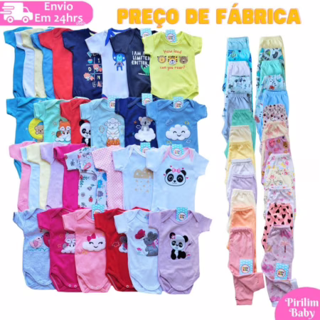 🛍️ Kit 8 Peças Enxoval Bebê 100% Algodão