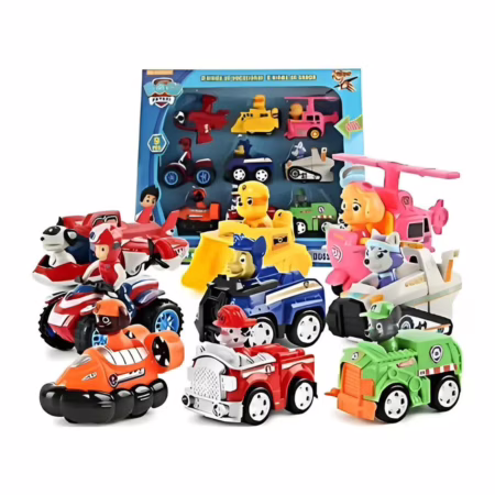 Kit 9 Carros E Personagens Patrulha Canina Coleção Fricção