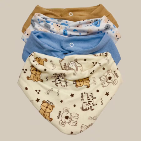Kit Babador Bandana 5 Peças Estampado e Misto