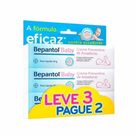 Kit Creme Preventivo de Assaduras Para Bebês Bepantol Baby 3 Unidades 30g