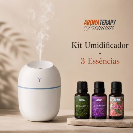 Kit de Umidificador Aromatizador com 3 Essências