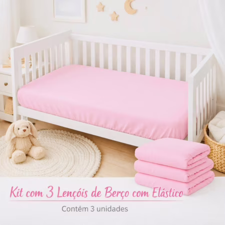 KITZÃO COM 03 PEÇAS PRO BERÇO DO BEBÊ 😌😍 `VARIADAS CORES`!!
