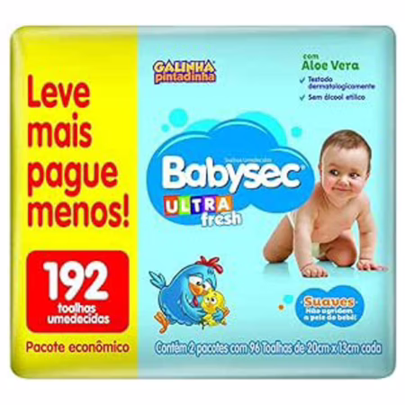 Lenço Umedecido Babysec 192 unidades