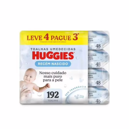 Lenço Umedecido Huggies Recém Nascido 192 Unidades