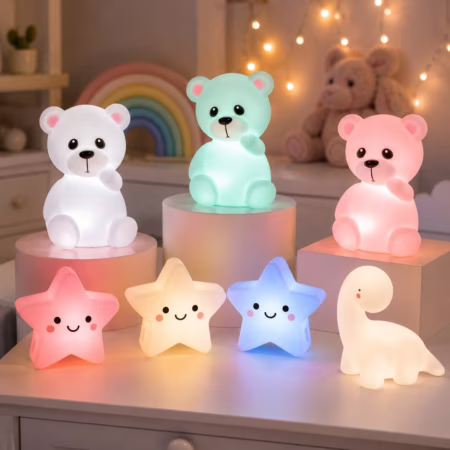 Luminária Infantil LED Lua e Estrela , unicórnio, dinossauro